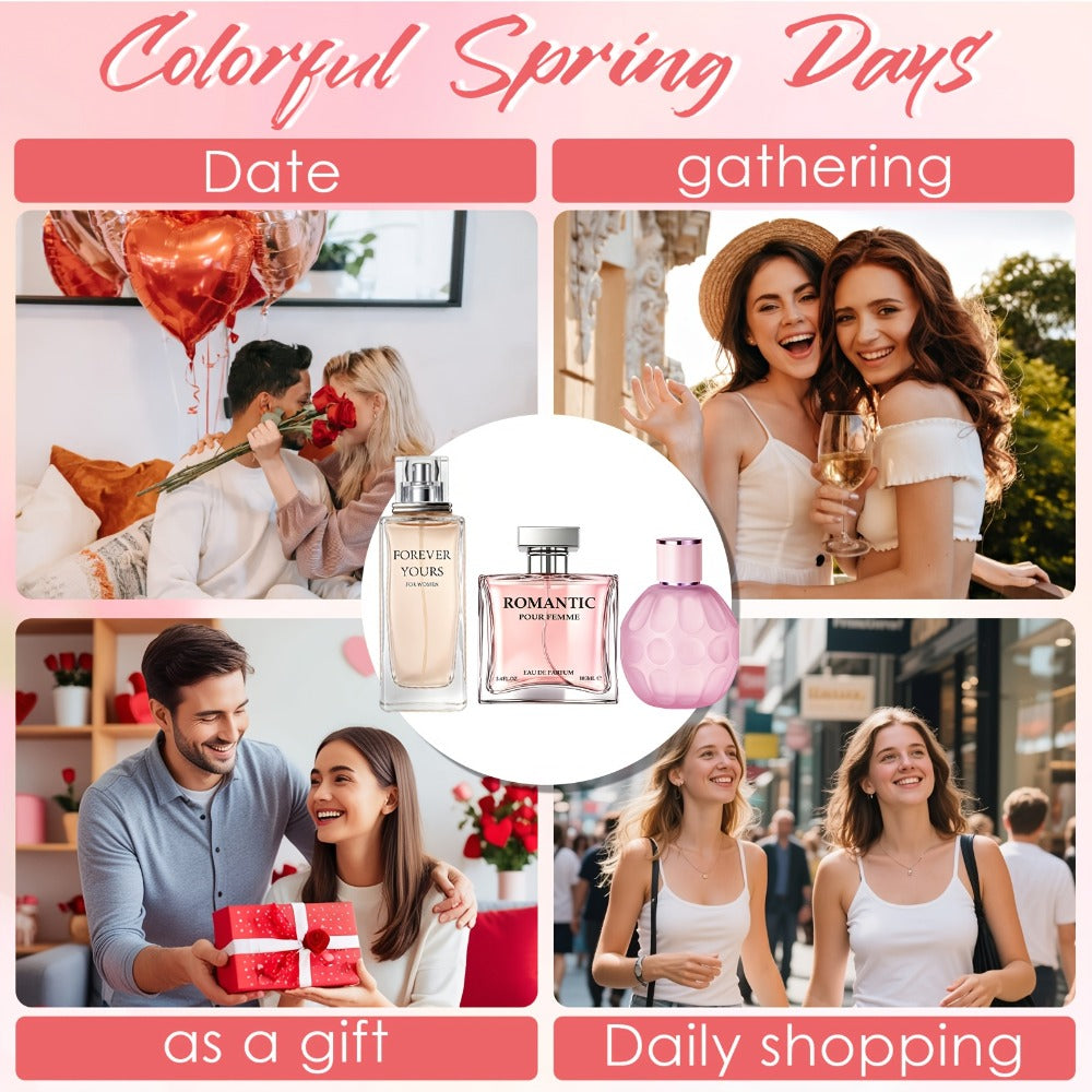 Women's Perfume Set 3-Pack Signature Fragrance Collection 10.1oz - Quince Lychee Musk, Pear Vanilla Sandalwood & Amber Berry Woods