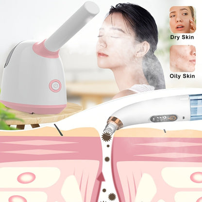 Facial Steamer Nano Ion Mist – Deep Pore Cleansing Home Spa Face Steamer with 360° Rotatable Arm, Blackhead Remover