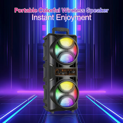 8000W Portable Karaoke Speaker with Subwoofer & Microphone, High-Power Wireless Bluetooth Audio System