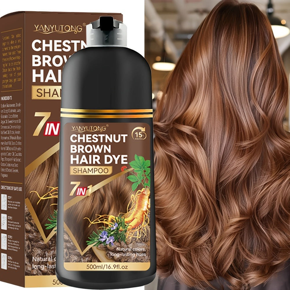Hair Dye Shampoo Natural Plant Pigments, Covers Gray Hair Fast in 1 Wash, 16.91oz Color Shampoo in Black