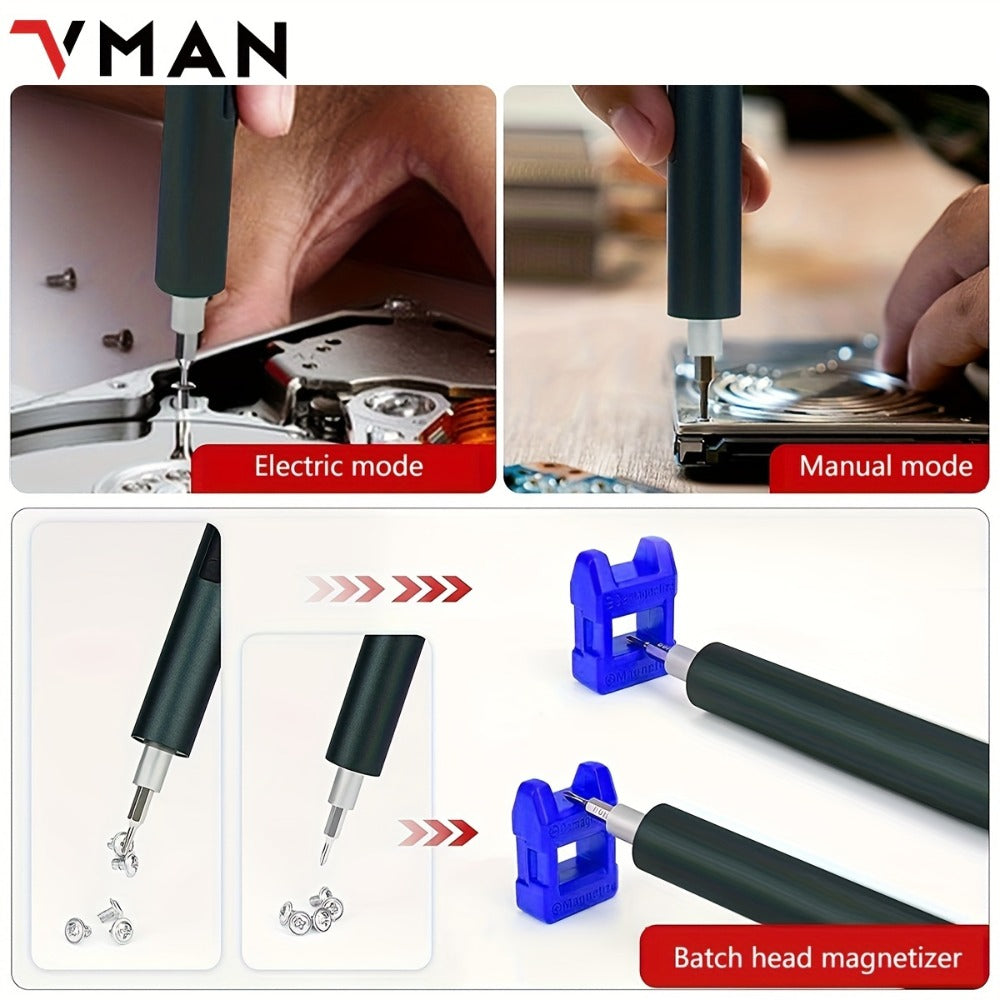 142-in-1 Electric Precision Screwdriver Tool Kit, Rechargeable Cordless Electric Screwdriver with 120 Bits & 22 Tools