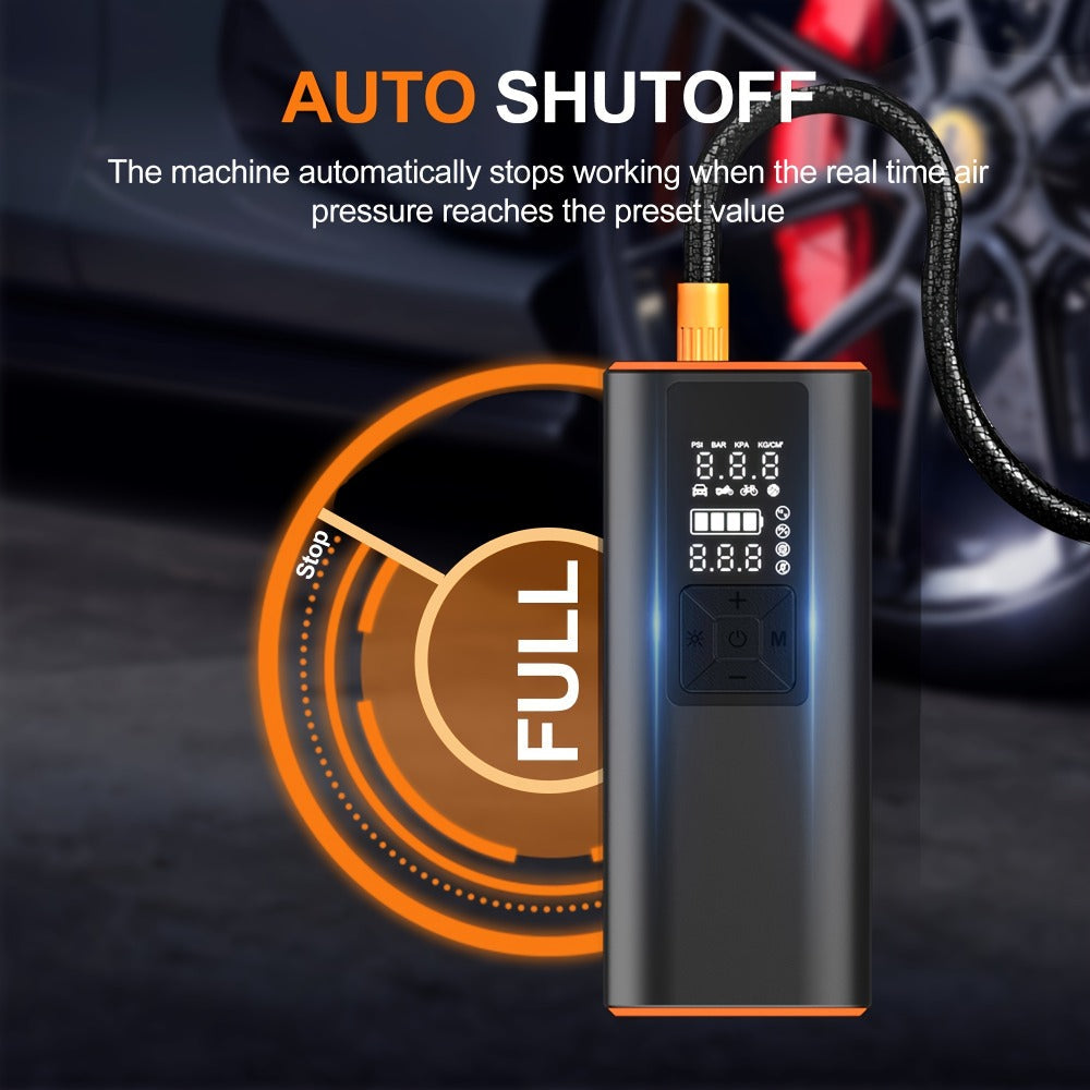 150 PSI Cordless Tire Inflator with 6000mAh Battery, Digital Pressure Gauge, LED Light and USB-C Charging