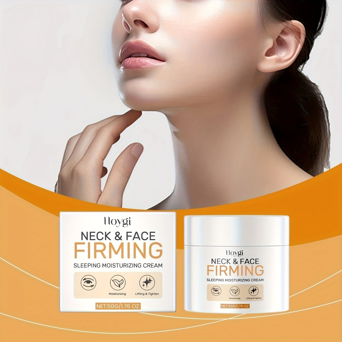 Neck Cream with Hyaluronic Acid & Collagen, Neck Tightening Cream for All Skin Types, Deep Hydration Smooths Fine Lines & Wrinkles