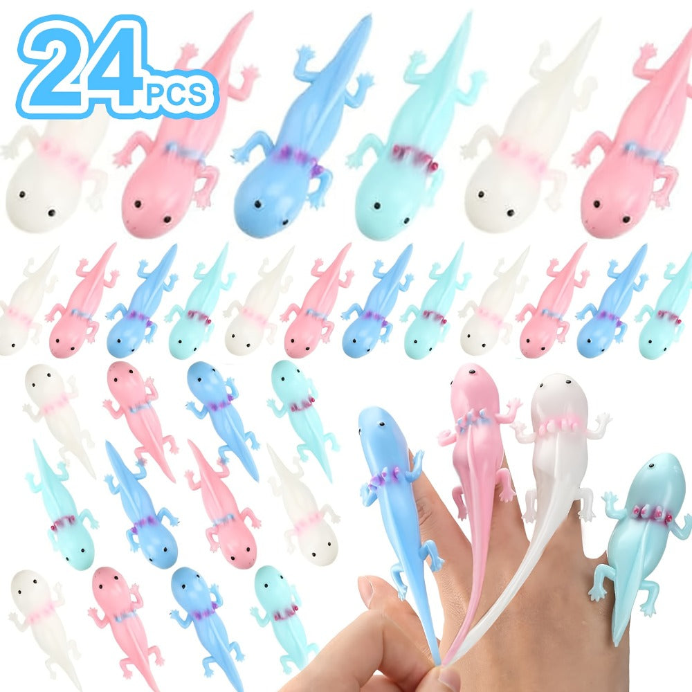 Axolotl Slingshot Fidget Toy 24pcs Bulk Pack for Parties, Celebrations and Guest Favors, with the Listed Configuration
