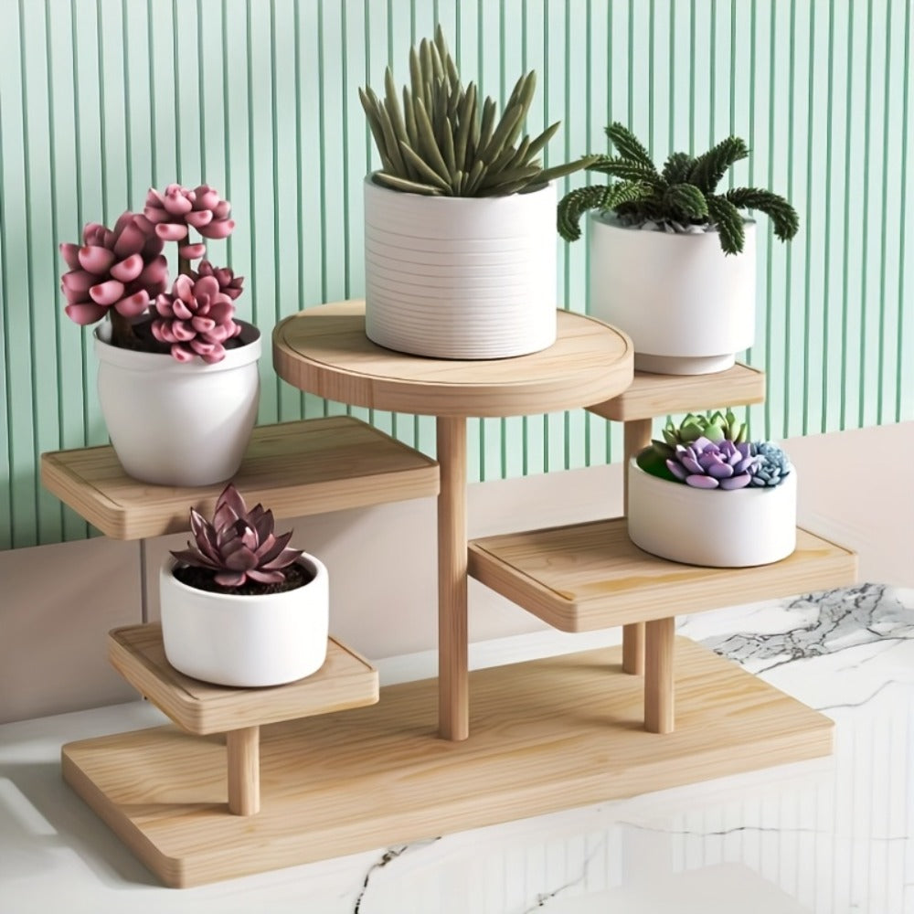 Tiered Wooden Display Stand Libra Balance Scale Style for Laundry Rooms, Closets and Home Organization