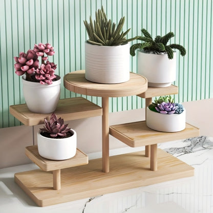 Tiered Wooden Display Stand Libra Balance Scale Style for Laundry Rooms, Closets and Home Organization