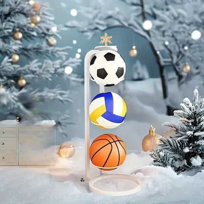 Basketball Storage Rack 3 4 5 Layer | Sports Ball Display Stand for Basketball Football Volleyball | Freestanding Ball Holder Organizer