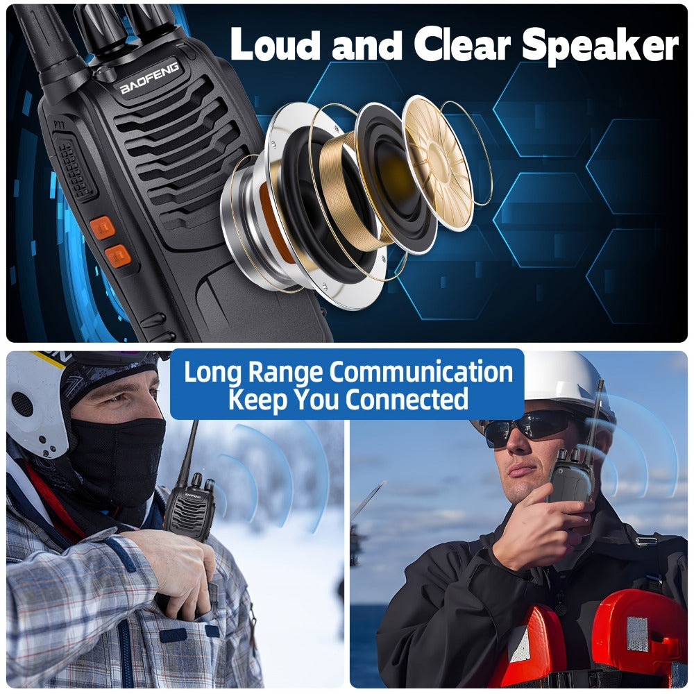 Baofeng Long Range Walkie Talkies for Adults with Earpieces 16 Channel Rechargeable Two Way Radio VOX for a Home Lash Beauty Routine