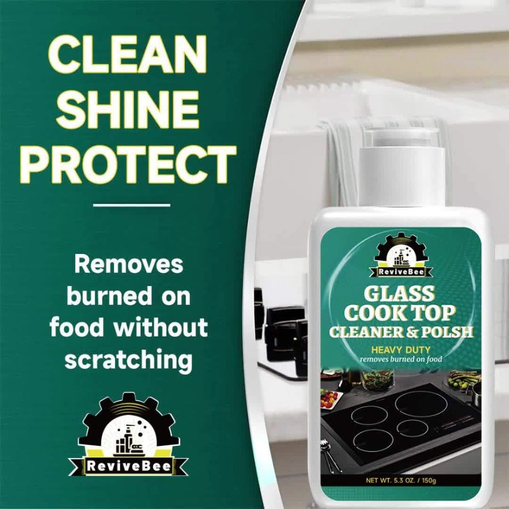 Ceramic Stove Cleaner Gel – Fast-Acting Stovetop Cleaner Removes Burnt-On Grease & Stains Without Scratching