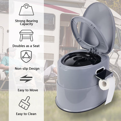 Portable Camping Toilet for Adults Extra Large Tall Spacious with Lid Hygienic Outdoor Travel Toilet for Car Hiking Beach Camping Fishing