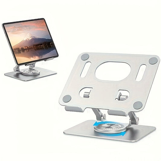 Black or Silver Rotating Tablet Stand with Foldable Metal Desktop Base and 17 × 15 × 11 cm Package Dimensions