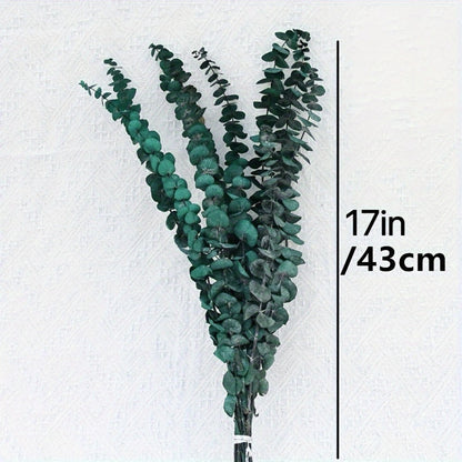 Artificial Eucalyptus Stems, 24-Piece 17-Inch Branch Set in Four Mixed Green and Muted Color Tones