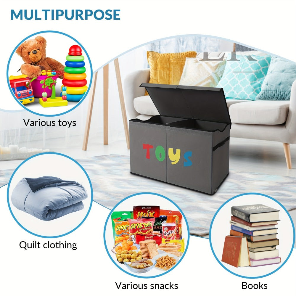 Extra Large Collapsible Kids Storage Chest with Lid, 31.7 Gal Toy Box Organizer Bins for Boys Girls Bedroom Nursery Living Room