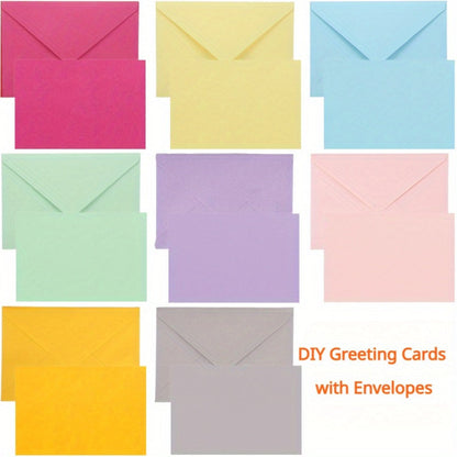 Blank Cards with Envelopes 4x6 Inch | 40 or 80 Sets Colorful Rainbow DIY Greeting Cards | Single Panel Holiday Christmas Birthday Note Cards