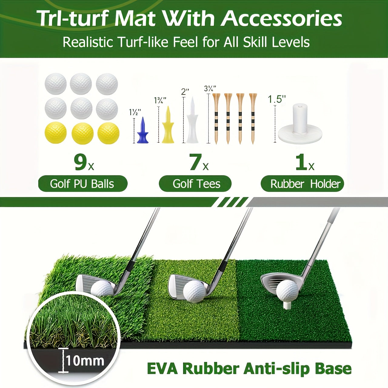 Golf Practice Net 10x7ft with Hitting Mat, Portable Golf Chipping Net for Backyard Indoor Outdoor Use, Golf Training Net for Driving