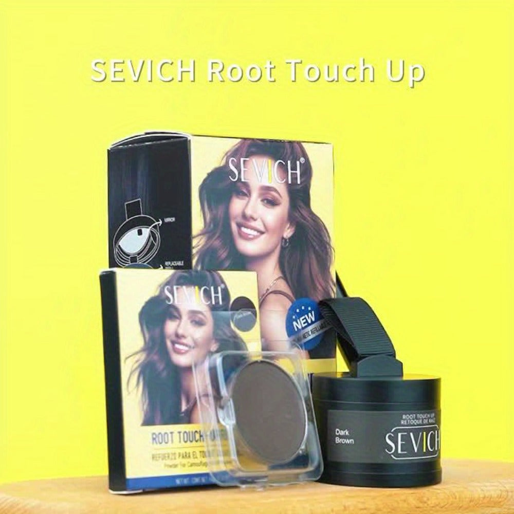Hairline Powder Root Touch-Up Kit with Refill & Brush – Waterproof Instant Grey Hair Concealer Fills Sparse Hairline Bald Spots Eyebrow