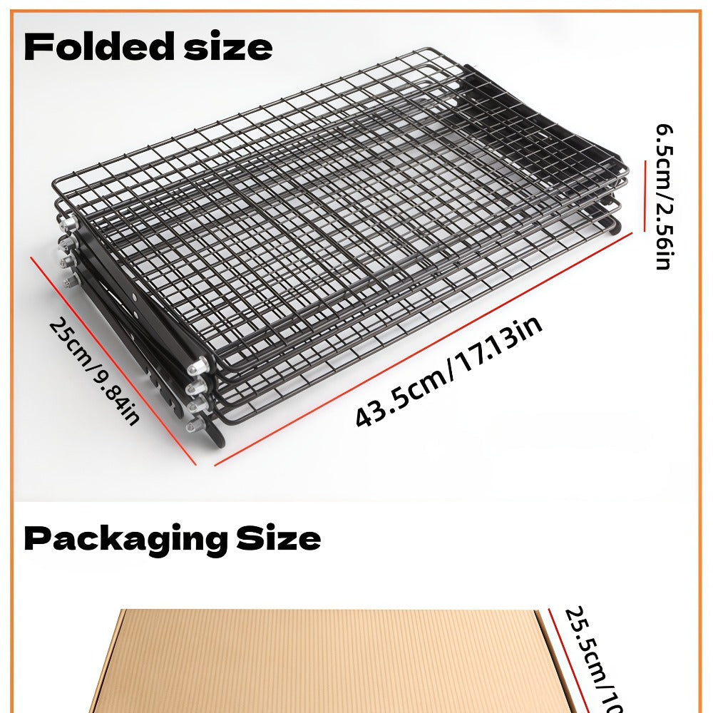 Foldable Cooling Rack for Baking, Stackable Wire Baking Rack with 4-Position Height Adjustment