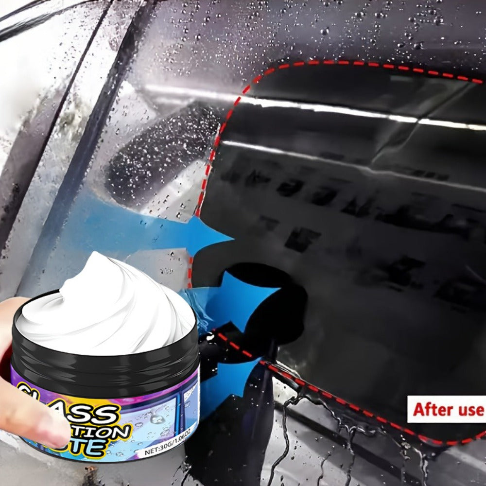 Car Glass Polishing Compound 30g – Windshield & Rearview Mirror Scratch Remover, Brightening Polish with Protective Coating for Auto Glass