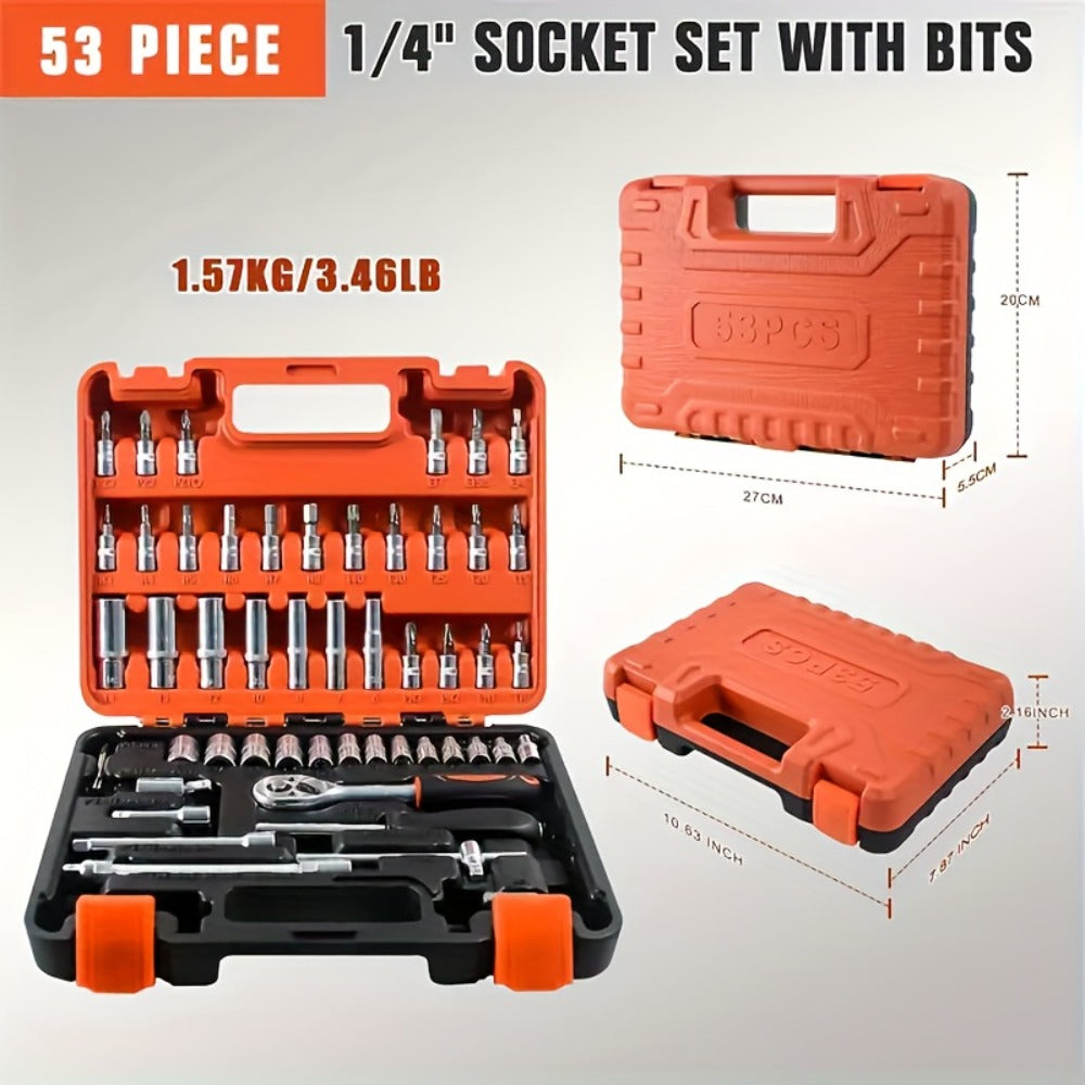Premium Stainless Steel Repair Tool Kit 55/82/94/121PCS – Complete Automotive & Home Repair Set | Multi-Function Hand Tools | No Charging