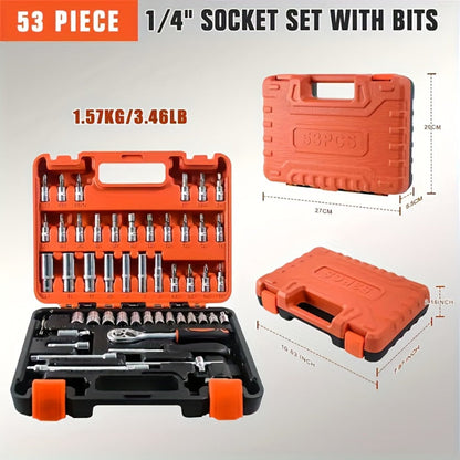 Premium Stainless Steel Repair Tool Kit 55/82/94/121PCS – Complete Automotive & Home Repair Set | Multi-Function Hand Tools | No Charging