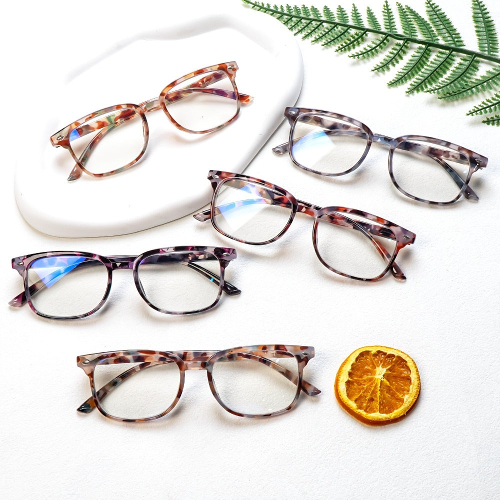 Reading Glasses – Five-Pair Multicolor Reader Set with Adjustable Spring Hinges with Multiple Strength and Color Options