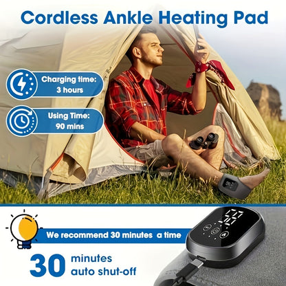 Heated Ankle Wrap Massager with Five Heat Levels, Three Vibration Modes and One- or Two-Piece Options