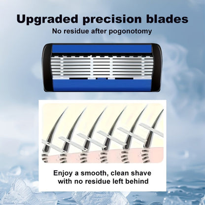 Men's Razor Set with Stainless Steel Replacement Blades – Reusable Handle & High-Capacity Blade Kit for Smooth Close Shave