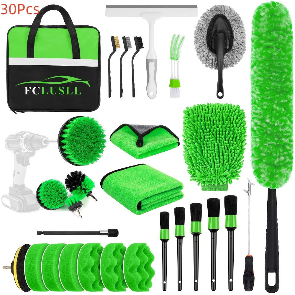 Car Cleaning Kit with Portable Vacuum Cleaner – 17/24/29/32/35pcs Interior Detailing Set with Windshield Cleaner