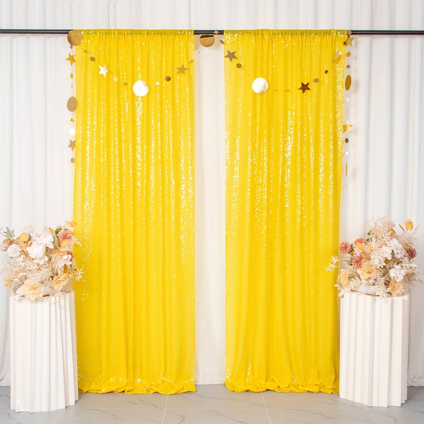 Sequin Backdrop Curtain for Party Wedding – 4x8ft Shimmering Glitter Curtain for Birthday Photo Booth Stage Decoration, Easy Hang