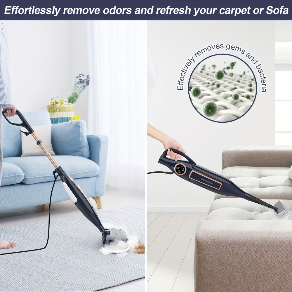 Steam Mop 10-in-1 Spinning Rotating Mop Pads with Steam Blaster Technology - 3 Steam Modes, LED Headlights