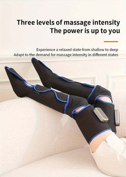 Leg Massager with Heat, Full Leg Air Compression Massager, 4 Modes Wireless Charging, Large Display