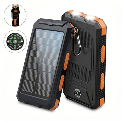 Power Bank for Camping, 20000mAh 40000mAh Portable Charger with Dual USB LED Flashlight & Compass – Waterproof External Battery Pack