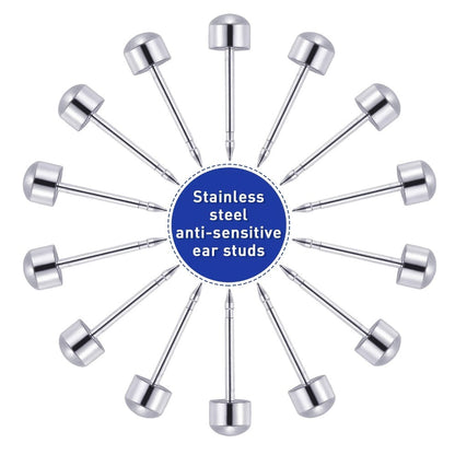 Stainless Steel Body Piercing Studs Kit - 10 Pairs Ear Nose Cartilage Studs with 2 DIY Setting Tools