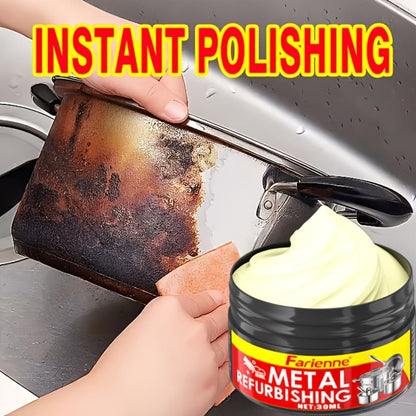 Metal Polishing Paste with Sponge Chrome & Stainless Steel Polish Gloss Agent No Residue for Entryways, Bedrooms and Living Spaces