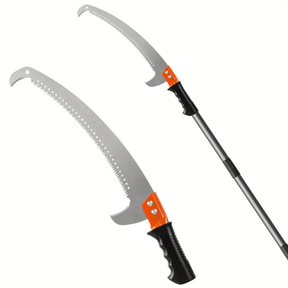 Tree Pruner Pole Saw 10ft, 14ft Extendable, Alloy Steel Blade, Manual High Reach Pruning Saw for Yard