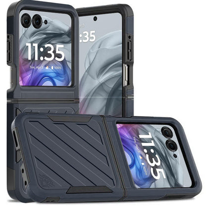 Phone Case Navy Dual-Layer PC and TPU Cover for Motorola Razr 2024 in a Single-Color Configuration