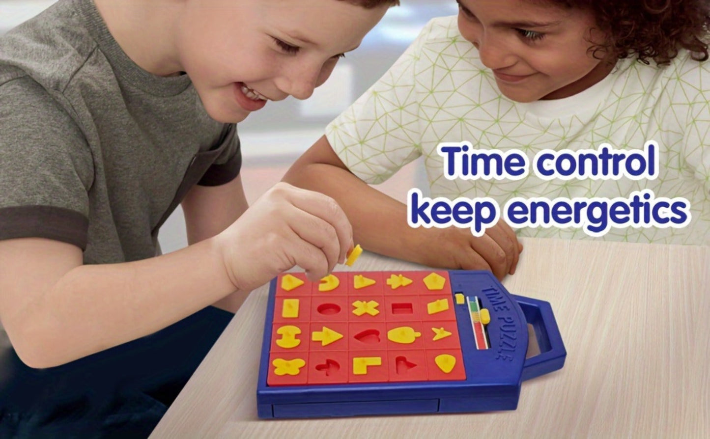 Shape Puzzle Pop-Up Board Game for Kids, Interactive Timer Matching Game with 3 Difficulty Levels