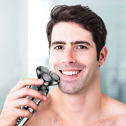 Electric Shaver for Men 3-in-1 Cordless Rechargeable 360° Floating Rotary – Beard Trimmer, Nose Hair Trimmer & Face Shaver with LED Display