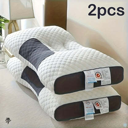 Cervical Neck Support Pillow Soft Knitted Ergonomic Orthopedic Contour Pillow for Deep Sleep – Non-Collapse High Pillow Core All Seasons
