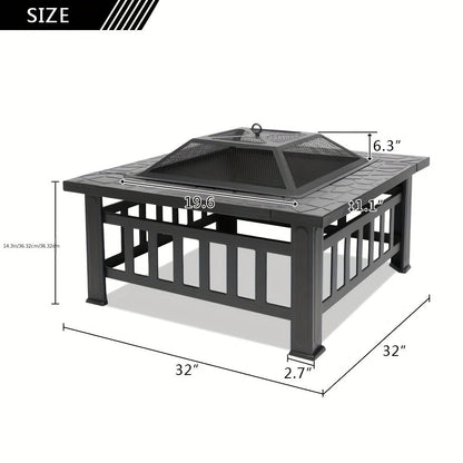 Fire Pit with Grill for Garden, Patio and Yard Use, with the Listed Configuration, for Everyday Use and Organized Storage