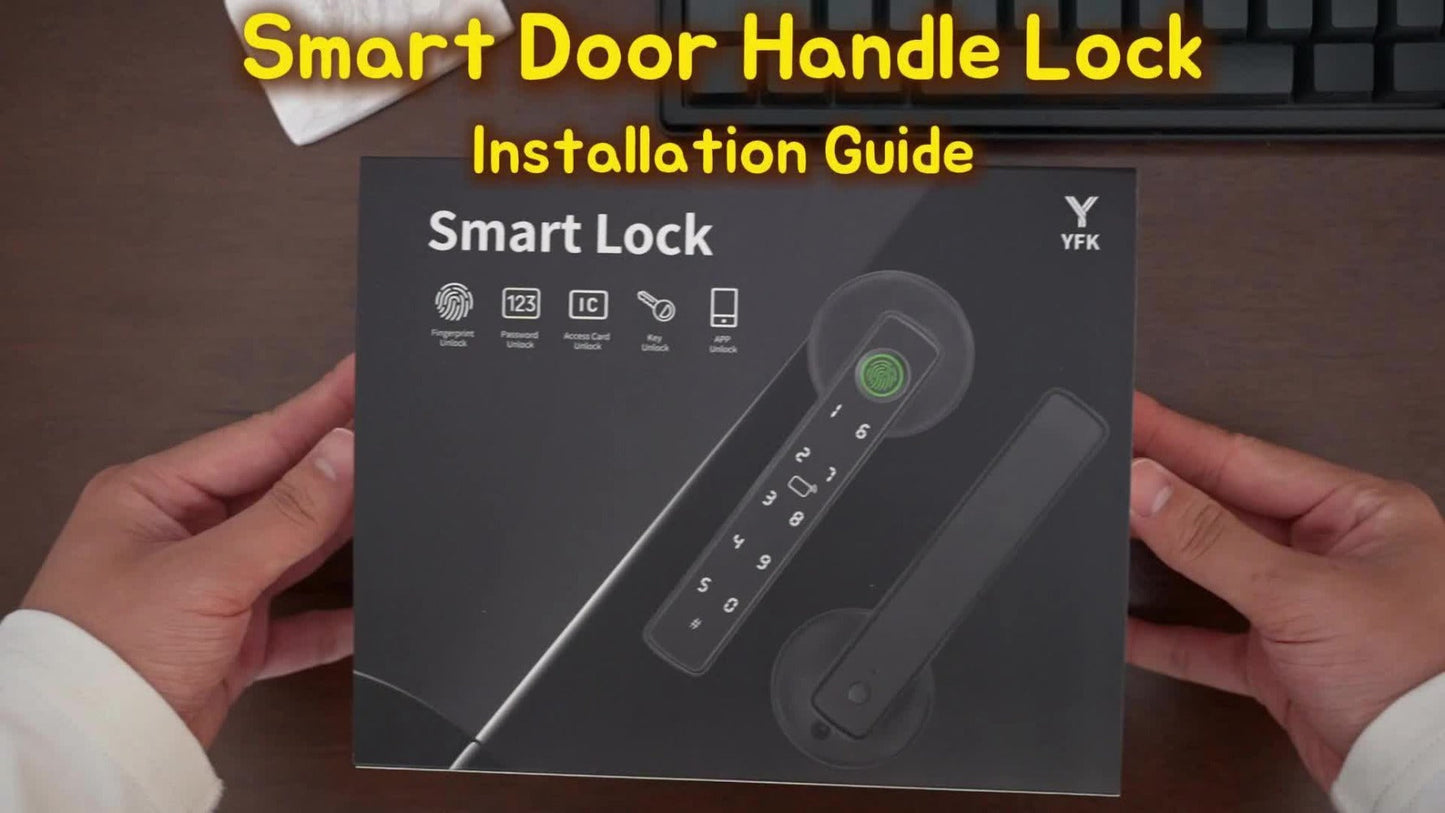 Smart Door Lock Handle with Fingerprint Keypad IC Card App and Key in Single or Double Row Options
