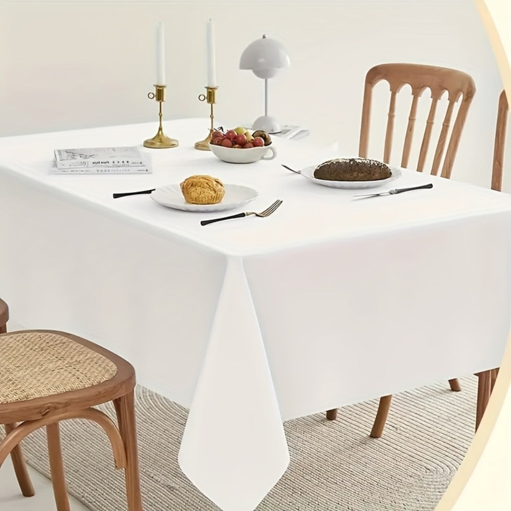 10-Pack White Rectangular Tablecloths 60x102 Inch – Washable Banquet Table Covers for Weddings, Parties & Events