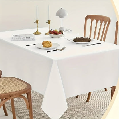 10-Pack White Rectangular Tablecloths 60x102 Inch – Washable Banquet Table Covers for Weddings, Parties & Events
