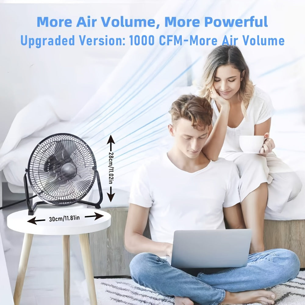 Industrial Floor Fan High Velocity 9 & 20 Inch, Metal Construction & Blades, 3-Speed Fan for Industrial