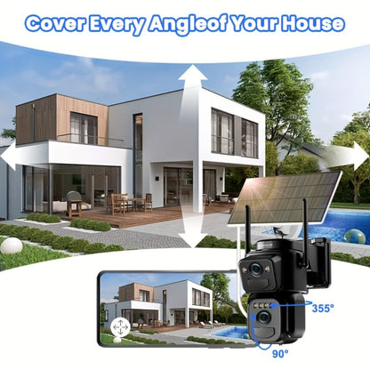 Security Camera QW8 2K Solar Model with 10x Optical Zoom, 360 PTZ, Color Night Vision and IP66