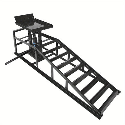 Hydraulic Vehicle Ramps 11, 000 lb 5T Low Profile Heavy Duty Lift Service Ramps for Truck Trailer Garage – Adjustable Height