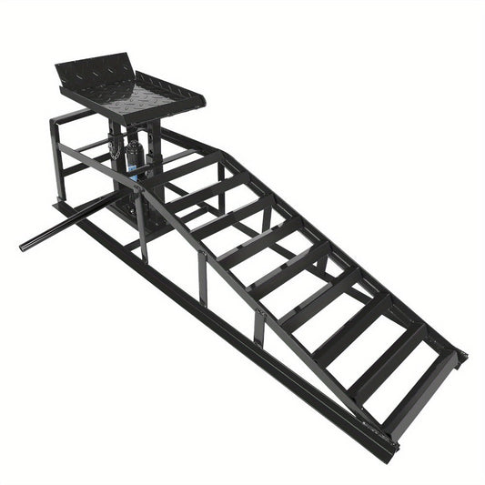 Hydraulic Vehicle Ramps 11, 000 lb 5T Low Profile Heavy Duty Lift Service Ramps for Truck Trailer Garage – Adjustable Height