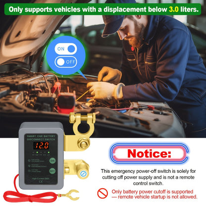 Car Battery Auto Power Off Switch with LED Voltage Display – 12V/24V Anti-Drain Protection, Low Voltage Alarm