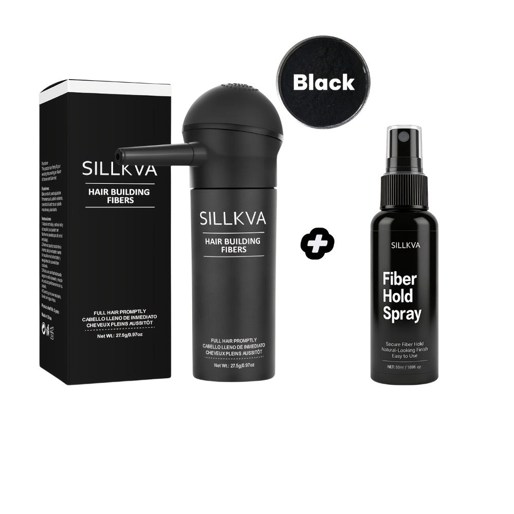 Hair Fibers Spray Applicator Kit Instant Thickness for Thinning Hair & Bald Spots SILLKVA for Makeup, Travel and Everyday Vanity Use