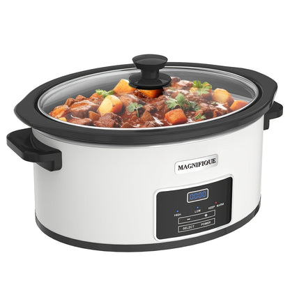 Digital Slow Cooker 6 & 7 Quart Programmable with Non-stick Ceramic Bowl, Countdown Timer & Keep
